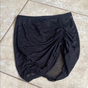 Elegant Black Ruched Skirt